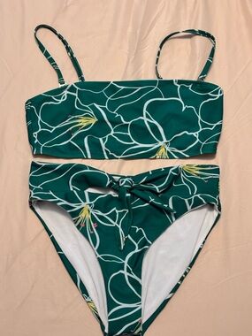 Green Floral Two-Piece Bikini